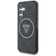 Guess 4G Glitter Triangle Buttons MagSafe vāciņš Samsung Galaxy S25+ Melns