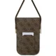 Guess universāla pleca somiņa tālrunim Wallet 4G Cord Script, brūna