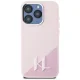 Karl Lagerfeld iPhone 15 Pro Max vāciņš Silicone Shadow Metal Initial MagSafe, rozā