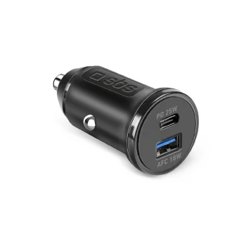 SBS TECRPD25W auto lādētājs 25W USB-C un USB-A ar Power Delivery, melns