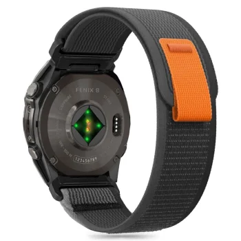 TECH-PROTECT NEILONA MATERIĀLS GARMIN FENIX 5 / 6 PRO 7 8 (47 MM) E BLACK/ORANGE | NYLON