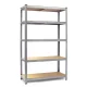 Humberg 4840 metāla noliktavas plaukts 150x75x30 cm, sudrabots