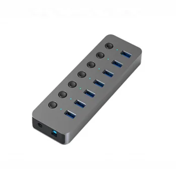 Extra Digital USB A 3.0 adapteris - 7 x USB 3.0, pelēks
