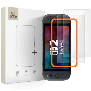 Aizsargstikls Tech-Protect Easy Set+ priekš Nintendo Switch 2, 2 gab., caurspīdīgs