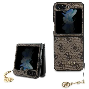 Guess 4G Charms vāciņš Samsung Galaxy Z Flip5 telefonam, brūns