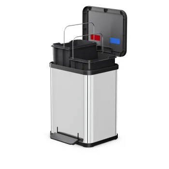 Atkritumu šķirošanas tvertne ar pedāli Hailo Öko Duo Plus M, 18 l (2 x 9 l)