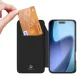 Atverams vāciņš Dux Ducis Skin Pro iPhone 17 Air ar kartes kabatu un statīvu, melns