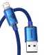 Baseus Crystal Shine USB uz Lightning kabelis 2.4A 1.2m Zils