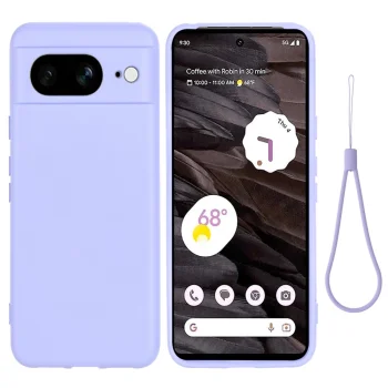 Google Pixel 8 Soft Liquid Silicone Anti-Scratch Protective Case Cover, Purple | Telefona Vāciņš Maciņš Apvalks...