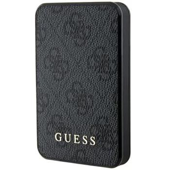 Ārējais akumulators Guess GUPB5LP4GEGK 5000 mAh 15W 4G Leather Metal Logo, melns