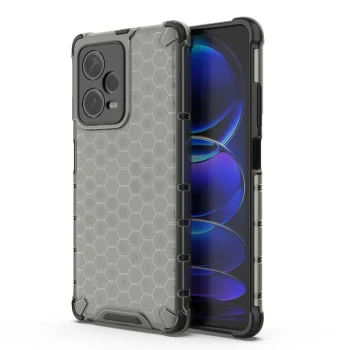 Vāciņš Xiaomi Redmi Note 12 Pro+ Honeycomb hibrīda aizsargvāciņš, melns