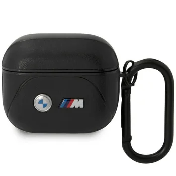 BMW AirPods 3 vāciņš Leather Curved Line, melns