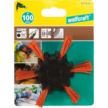 Wolfcraft neilona stiepļu lapiņu birste urbjmašīnai 100 x 20 mm 1512000