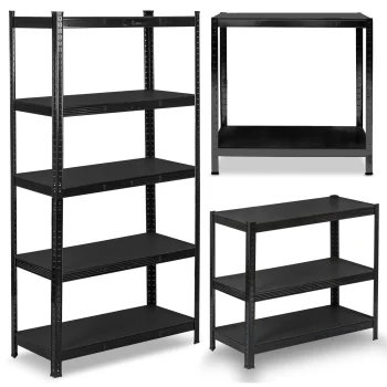 Humberg HR-851 metāla noliktavas plaukts 180x90x40 cm, melns