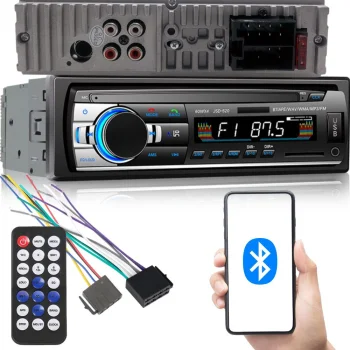 Automašīnas radio ar Bluetooth, USB, AUX, SD, 1-DIN, 4 x 60W, mikrofons, pults