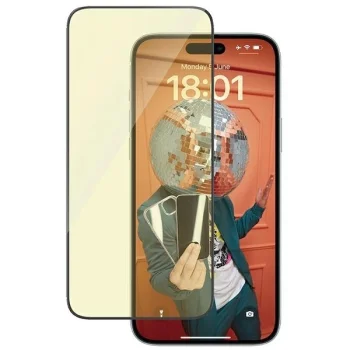PanzerGlass Ultra-Wide Fit rūdīts stikls ar atspīduma un zilās gaismas filtru pozicionēšanas ierīci iPhone 15...