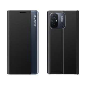 Atverams vāciņš Xiaomi Redmi 11A / Poco C55 / Redmi 12C ar statīvu Sleep Case, melns