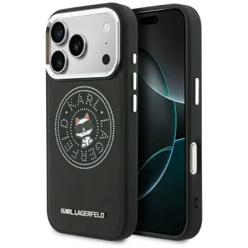 Karl Lagerfeld Point & Choupette Sketch MagSafe vāciņš iPhone 18 Pro / 17 Pro, melns