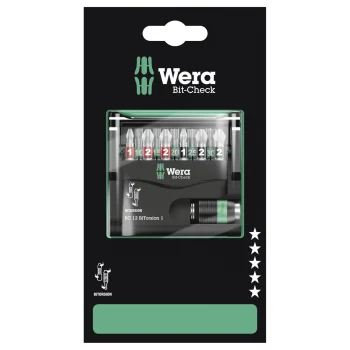 Wera Bit-Check 12 BiTorsion 1 skrūvgriežu uzgaļu komplekts, 12 gab.