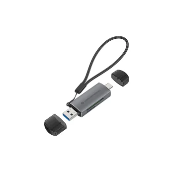 Conceptronic BIAN05G 2-in-1 atmiņas karšu lasītājs pelēks