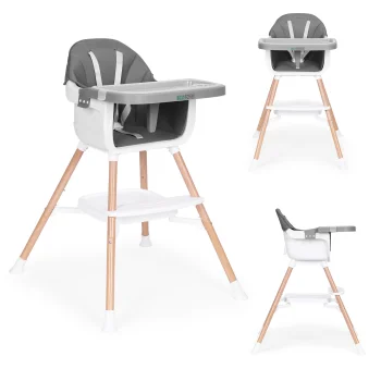 Ecotoys 2-in-1 Bērnu barošanas krēsliņš, Pelēks