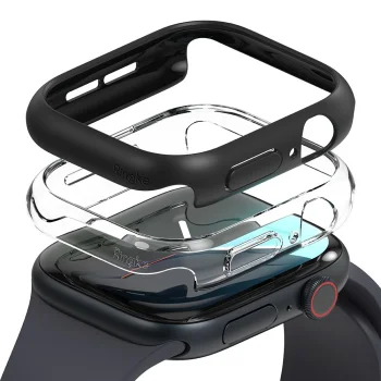 Ringke Slim aizsargkorpusu komplekts (2 gab.) Apple Watch 10 (46mm), Caurspīdīgs/Melns