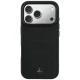 Mercedes Leather Mesh with Bow Line MagSafe vāciņš iPhone 18 Pro Max / 17 Pro Max, melns