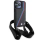 BMW M Edition Carbon Tricolor Lines & Strap vāciņš iPhone 15 Pro, melns