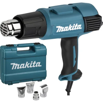 Celtniecības fēns Makita HG6031VK 1800 W ar uzgaļiem un koferi