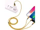 USB 3 vienā telefona vads ar Lightning, micro USB, Type-C, 1,2m, zelta