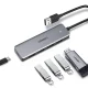 Ugreen USB centrmezgls - 4x USB 3.2 Gen 1 ar micro USB barošanu, pelēks (CM219)