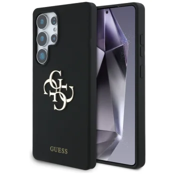 Guess Silicone Big 4G Logo Bottom Script vāciņš Samsung Galaxy S25 Ultra, melns
