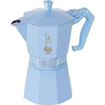 Bialetti Moka Exclusive 6 Tašu Espresso Kafijas Kanna, Gaiši Zila