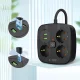 Tech-Protect PCS3X4 pagarinātājs ar 3 ligzdām, 2x USB-A un 2x USB-C 200 cm, melns