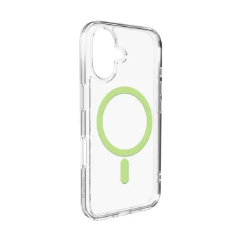 Puro Lite Mag vāciņš iPhone 17 ar MagSafe atbalstu, caurspīdīgs ar zaļu gredzenu