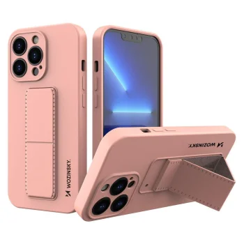 Wozinsky Kickstand Case iPhone 13 mini vāciņš ar statīvu, rozā