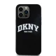 DKNY iPhone 14 Pro Max vāciņš Liquid Silicone White Printed Logo MagSafe, melns