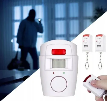 Mājas ofisa bezvadu signalizācija sirēna zvans ar kustības sensoru + 2 tālvadības pultis | Wireless Alarm Bell...