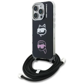 Karl Lagerfeld IML Crossbody vāciņš Apple iPhone 16 Pro Max, melns
