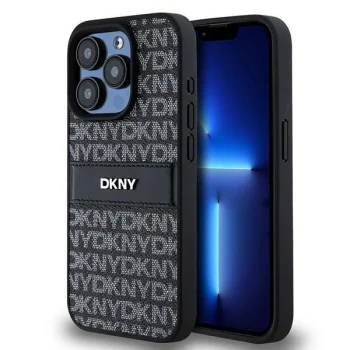 DKNY iPhone 15 Pro Max vāciņš Mono Stripe & Metal Logo, melns