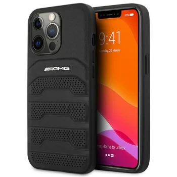 Mercedes-AMG Debossed Lines vāciņš iPhone 14 Pro Max 6.7", melns