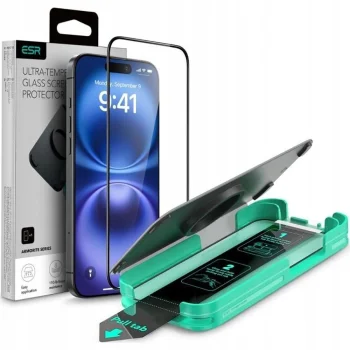 ESR Armorite aizsargstikls iPhone 16 Pro Max, melns rāmis
