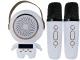 Pārnēsājams karaoke komplekts ar 2 bezvadu mikrofoniem un Bluetooth skaļruni