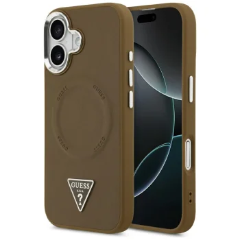 Guess Triangle Logo MagSafe Vāciņš iPhone 17 Brūns