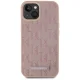 Karl Lagerfeld Leather Monogram Metal Logo MagSafe vāciņš iPhone 15, Rozā