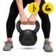 Čuguna svarbumba 4FIZJO Kettlebell 24 kg, melna