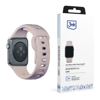 3mk silikona siksniņa Apple Watch 42 / 44 / 45 / 49 mm, bēša