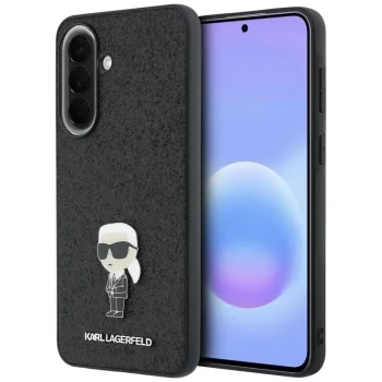 Karl Lagerfeld Fixed Glitter Ikonik vāciņš Samsung Galaxy A57 5G, melns