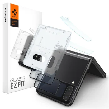 Spigen Glas.tR EZ Fit FC aizsargstikls Samsung Galaxy Z Flip 4 - Black 2 gab.