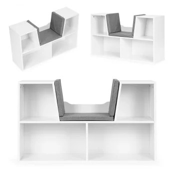 Ecotoys ZKB-5W bērnu plaukts ar sēdvietu, balts